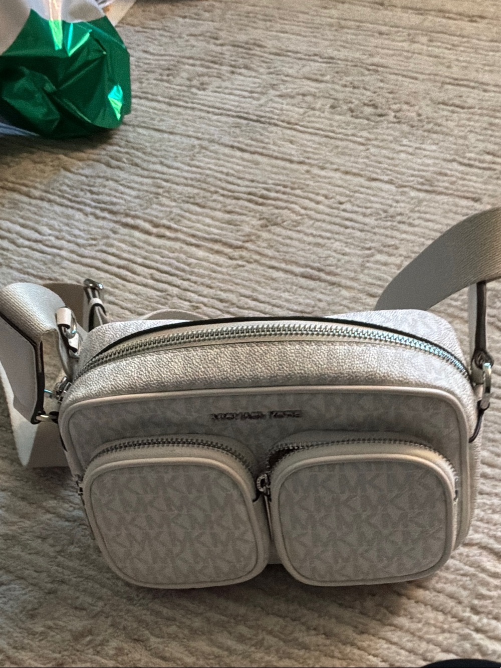 Michael Kors Cream/White Logo Belt Bag